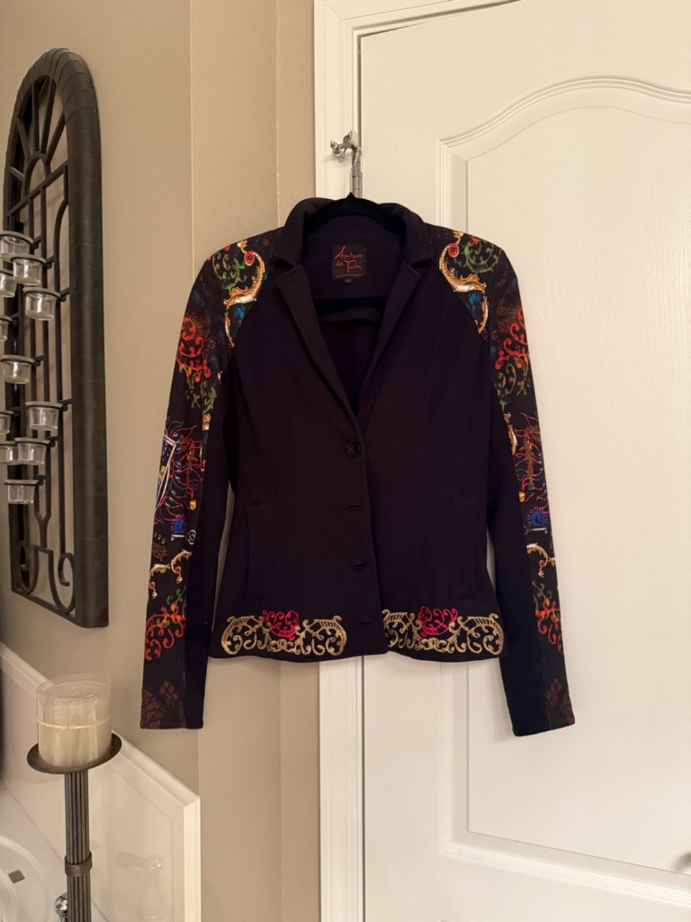 Aventures des Toiles Embroidered Art-to-Wear Knit Blazer Jacket